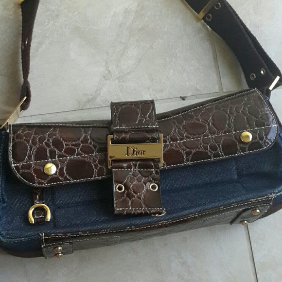 Denim and leather handbag - Picture 1 of 4