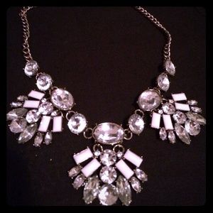 Clear Stone Necklace w/White Stone Accents