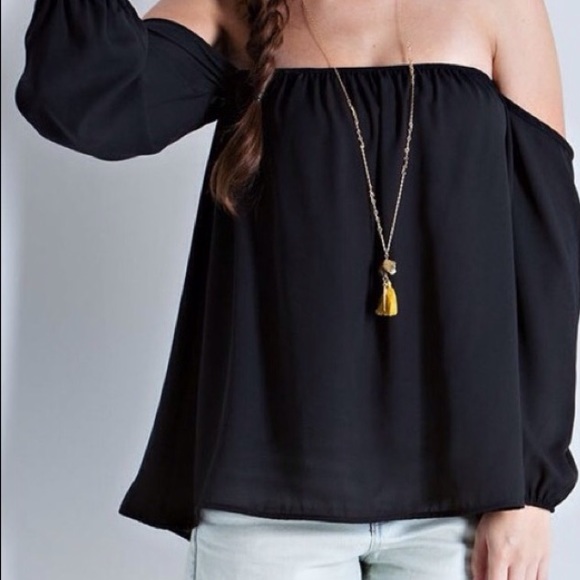 Vici dolls Off the shoulder top black medium - Picture 2 of 3