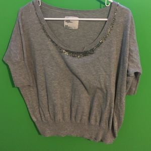 American eagle outfitters Light grey sparkle shirt