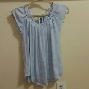 Light blue pleated top