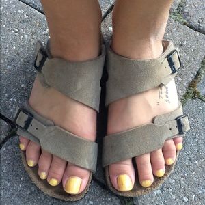 Tan Birkenstock sandals