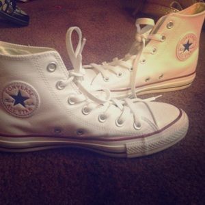 All White HighTop Converse