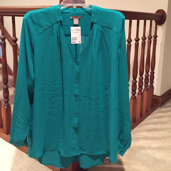 H&M dark turquoise blouse