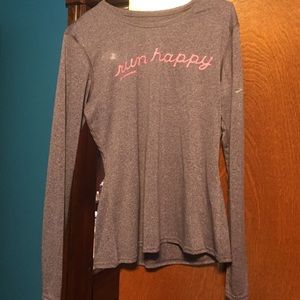 purple running shirt