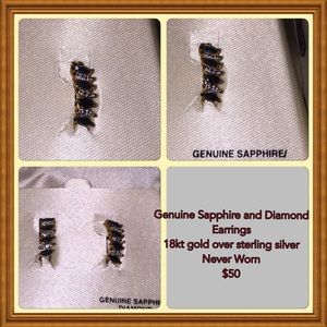 Sapphire and Diamond Earrings