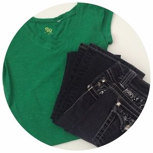 Black Zebra Flare Miss Me Jeans (barely worn)