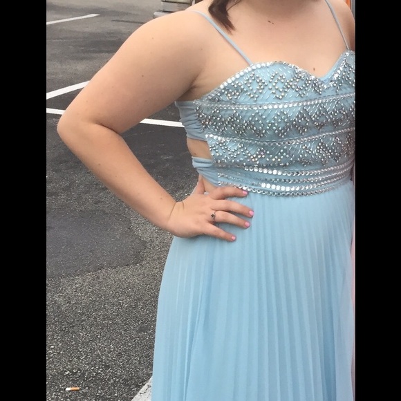 Powder Blue Floor Length Formal Dress