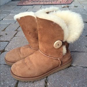 Tan UGG Boots with button