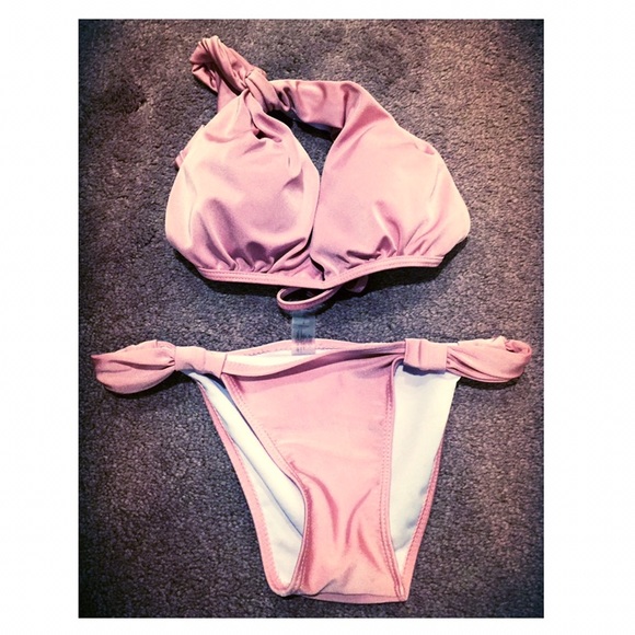 Pink One Shoulder Bikini - Size Small