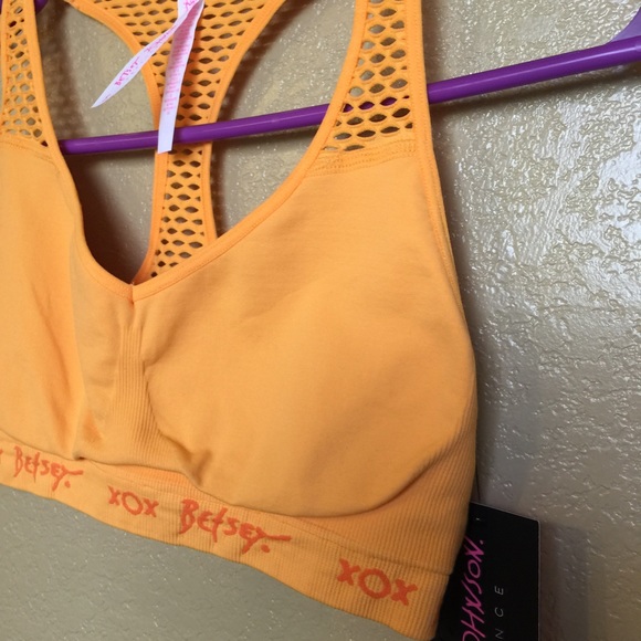 ✋🏻sold✋🏻  Betsy Johnson orange sports bra - Picture 2 of 4