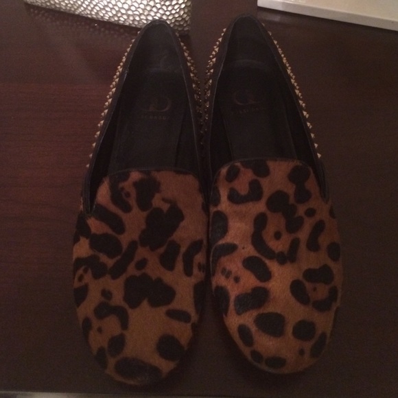 Kelsi Dagger leopard and gold stud loafers