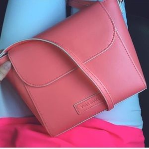 NWT Vera Bradley coral faux leather cross body