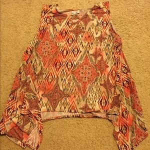 Asymmetrical sleeveless pattern shirt 30/32