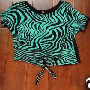 Full Tilt zebra print mid drift shirt