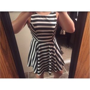 Black and white stripe dress.