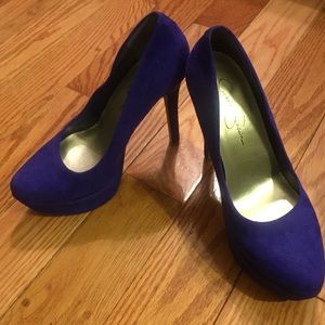 Jessica Simpson Waleo Suede Blue Pumps