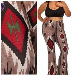 Tribal Flared Pants- Plus Size