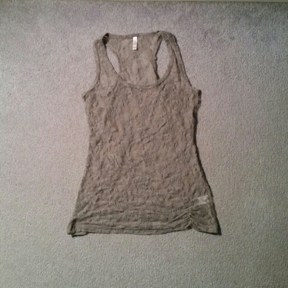 *DONATED* Sheer Mesh Rose Tank Top