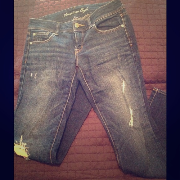 American Eagle Long Bootcut Distressed Jeans NWOT