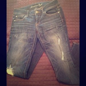 American Eagle Long Bootcut Distressed Jeans NWOT