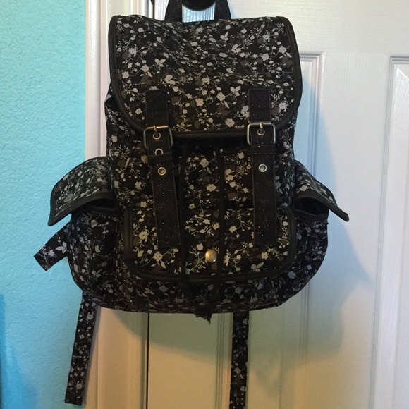 B&W floral backpack