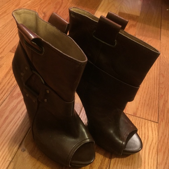 Jessica Simpson Peep Toe Brown Booties