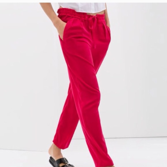 Zara Red drawstring pants - Picture 2 of 4