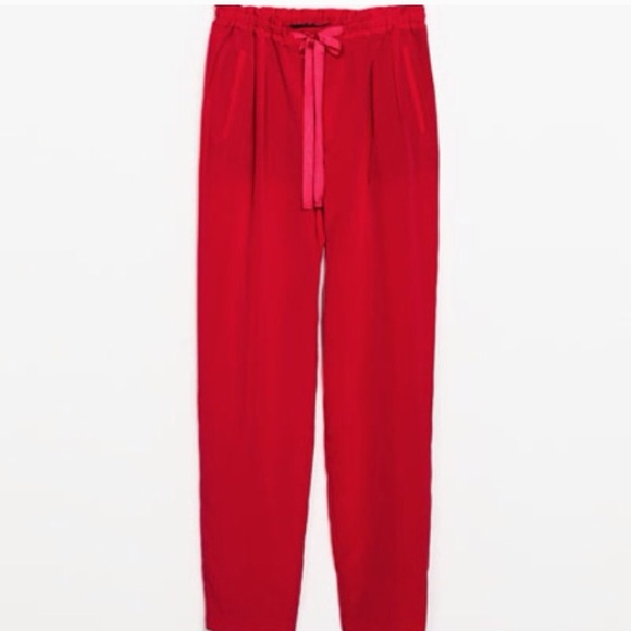 Zara Red drawstring pants - Picture 4 of 4