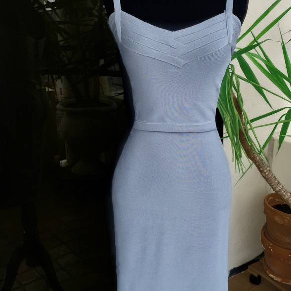 SOLD in my store AUTH HERVE LEGER BLUISH DRESS - Picture 1 of 7
