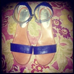 Blue Faux Leather Tommy Hilfiger Sandals
