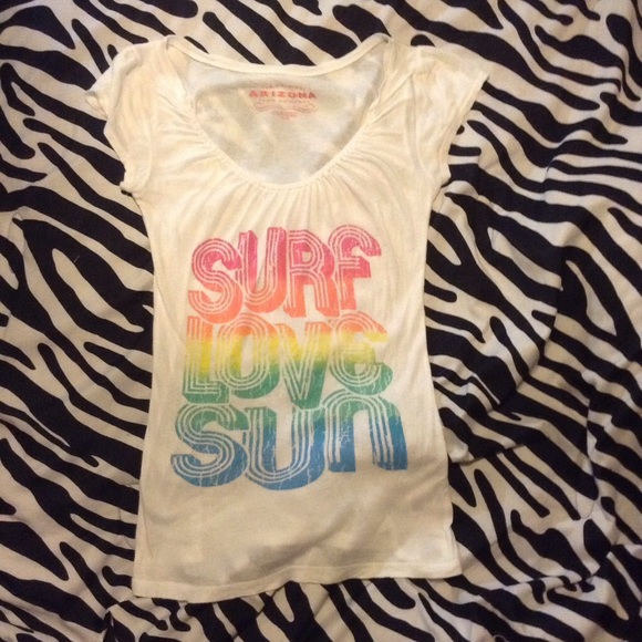 White "Surf love sun" Arizona top