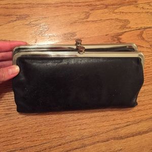 Black leather Vintage Lauren HOBO wallet