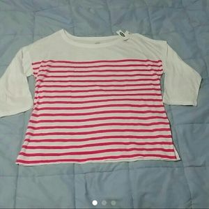 NWT  striped shirt with pink and white lines