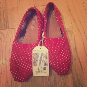 Women's Red Dot Toms, Size 10