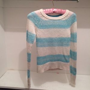 Blue and White striped knit sweater