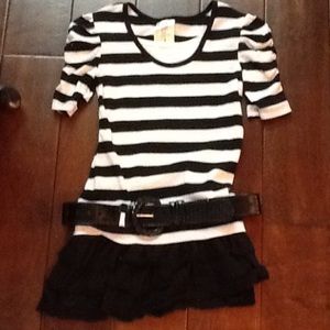 Beautees black and white dress and belt
