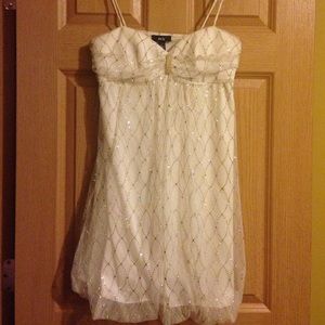 Champaign and White Dress