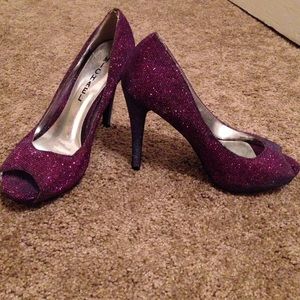 Sparkly purple heels