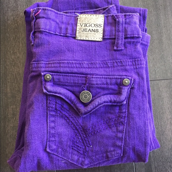 Purple denim jeans