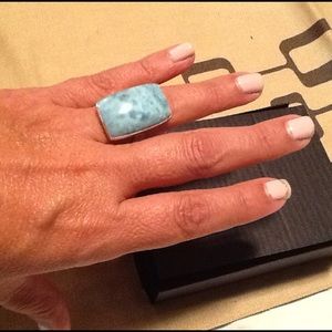 Larimar sterling silver ring