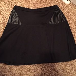 Skater girl skirt with leather