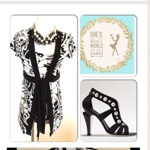 Black and White Floral Top