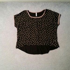 *DONATED* Sheer Hi-low Polkadot Shirt