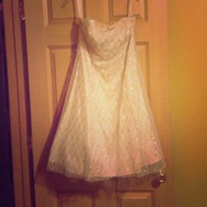 Champaign and White Dress
