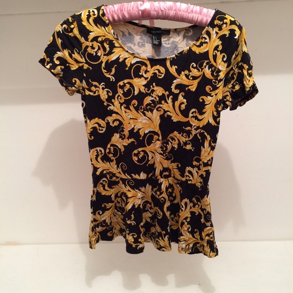 super soft black and gold peplum