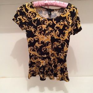 super soft black and gold peplum