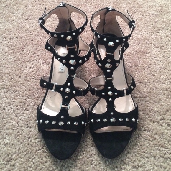 Miu Miu suede low heel sandal