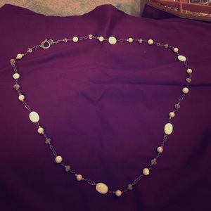 White and silver necklace
