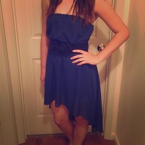 Royal blue high-low dress